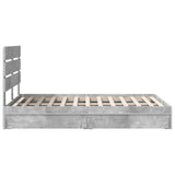 Storage Bed Concrete Grey 135 x 190 cm Engineered Wood 3411905