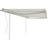Manual Retractable Awning with Posts 4x3 m Cream 3069937