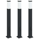 Bollard Lights with Outlet 3 pcs 80 cm Black IP44 4006086