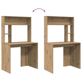 Desk with Shelf Artisan Oak 91 x 50 x 149 cm Engineered Wood 869265