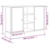 Sideboard Grey Sonoma 100x35x70 cm Engineered Wood 835517