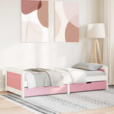 Day Bed with 2 Drawers without Mattress IRUN White&Pink 90x200 cm 3314679