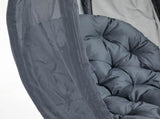 Hanging Egg Chair, Folding Texteline Swing Hammock with Side Pocket, Cushion and Stand for Indoor T3398P318560
