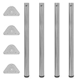 4 Height Adjustable Table Legs Brushed Nickel 870 mm 242146