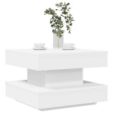 Coffee Table 360-Degree Rotatable White 50x50x34.5 cm 858470