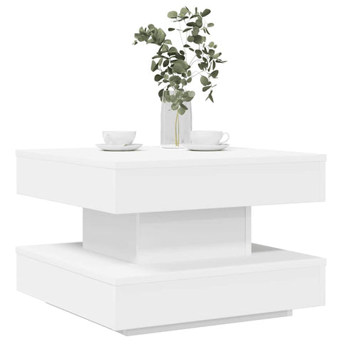 ZNTS Coffee Table 360-Degree Rotatable White 50x50x34.5 cm 858470