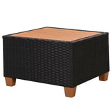 4 Piece Garden Lounge Set with Cushions Poly Rattan Black 43007