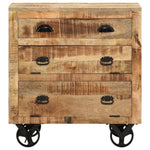 Side Cabinet with Wheel 70x40x75 cm Solid Mango Wood 285829