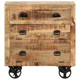 Side Cabinet with Wheel 70x40x75 cm Solid Mango Wood 285829