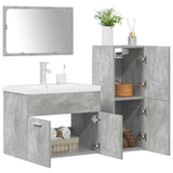 4 Piece Bathroom Furniture Set Concrete Grey Engineered Wood 3324902