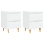 ZNTS Bed Cabinets with Solid Pinewood Legs 2 pcs White 40x35x50 cm 805852