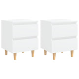 ZNTS Bed Cabinets with Solid Pinewood Legs 2 pcs White 40x35x50 cm 805852