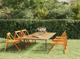 Garden Chair Set of 6 Brown Solid Acacia Wood Medium Foldable 3104964