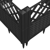 Garden Planter with Pegs Black 363.5x43.5x43.5 cm PP 368027