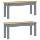 3 Piece Dining Set PANAMA Grey Solid Wood Pine 3345183