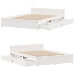 Bed Frame without Mattress White 120x190 cm Small Double Solid Wood Pine 3301677