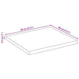 Table Top 80x80x2.5 cm Rectangular Solid Wood Acacia Live Edge 370626