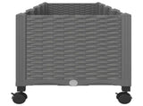 Garden Planter with Wheels Light Grey 160 x 40 x 48 cm PP 3423136