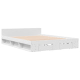 ZNTS Bed Frame with Drawers without Mattress White 140x190 cm 3280762