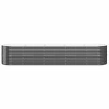 Garden Raised Bed Galvanised Steel 368x80x68 cm Anthracite 318966
