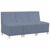 Modular Sofa Unit Armless 3 pcs Blue 55 x 74 x 82 cm 3399823