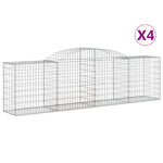 Arched Gabion Baskets 4 pcs 300x50x80/100 cm Galvanised Iron 3146685