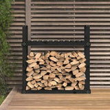 Firewood Rack Black 110x35x108.5 cm Solid Wood Pine 823861