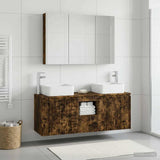 Bathroom Cabinet Set 4 pcs Smoked Oak Engineered Wood 3406387
