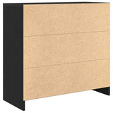 Sideboard with Drawer Black Oak 80x34x76 cm Engineered Wood 861536