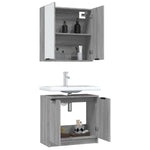 ZNTS 2 Piece Bathroom Cabinet Set Grey Sonoma Engineered Wood 3115866