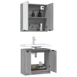 ZNTS 2 Piece Bathroom Cabinet Set Grey Sonoma Engineered Wood 3115866