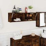 Bathroom Wall Cabinet Smoked Oak 100x25x30 cm Engineered Wood 860098