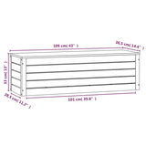 Storage Box 109x36.5x33 cm Solid Wood Pine 823624