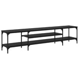TV Cabinet Black Oak 201 x 35 x 45 cm Engineered Wood and Iron 881309