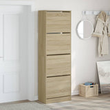 Shoe Cabinet with 4 Flip-Drawers Sonoma Oak 60x34x187.5 cm 3214373