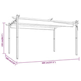 ZNTS Garden Gazebo with Retractable Roof 4x3 m Anthracite 318538