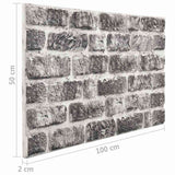 3D Wall Panels with Dark Grey Brick Design 10 pcs EPS 147200
