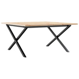 Coffee Table X-Frame 90x90x45 cm Solid Wood Pine and Steel 3282687