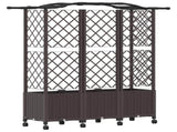 Raised Bed with Trellis and Roof Brown 163 x 40 x 144 cm PP 3423108