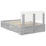 Bed Frame with Drawer Grey Sonoma 120 x 200 cm Engineered Wood 3412396