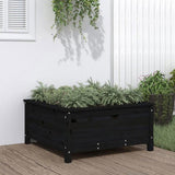 Garden Planter Black 82.5x82.5x39 cm Solid Wood Pine 825300