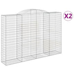 Arched Gabion Baskets 2 pcs 300x50x200/220 cm Galvanised Iron 3146791