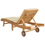 Sun Lounger Brown and Beige Polyester 42032686
