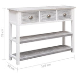 Sideboard Antique Grey 108x30x76 cm Solid Paulownia Wood 338543