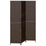 Room Divider Folding Manual Brown 146 x 180 cm Poly Rattan 42003669