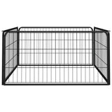 Dog Playpen 4 Panels Black 100x50 cm Powder-coated Steel 171794