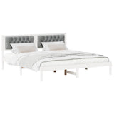 Bed Frame Light Grey 160 x 200 cm Solid Pine Wood 878178