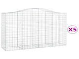 Arched Gabion Baskets 5 pcs 200x50x140/160 cm Galvanised Iron 3145685