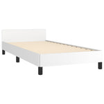 ZNTS Bed Frame without Mattress White 90x190cm Single Faux Leather 349897