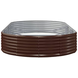 Garden Raised Bed Galvanised Steel 296x140x36 cm Brown 319030